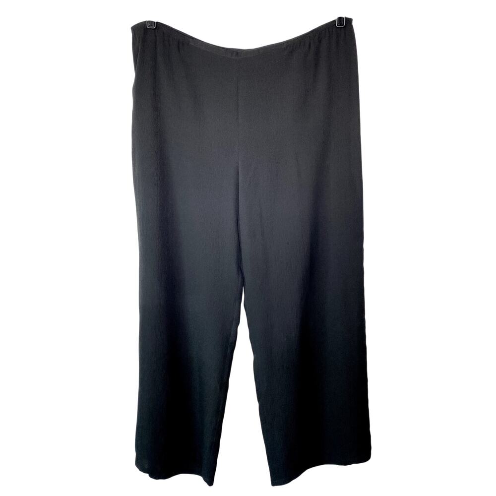Citron Santa Monica Black 100% Silk Pull On Pants Size Large